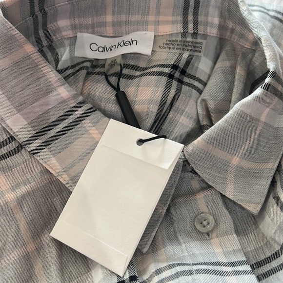 Calvin Klein Plaid Button Down Shirt XS NWT - Picture 6 of 7